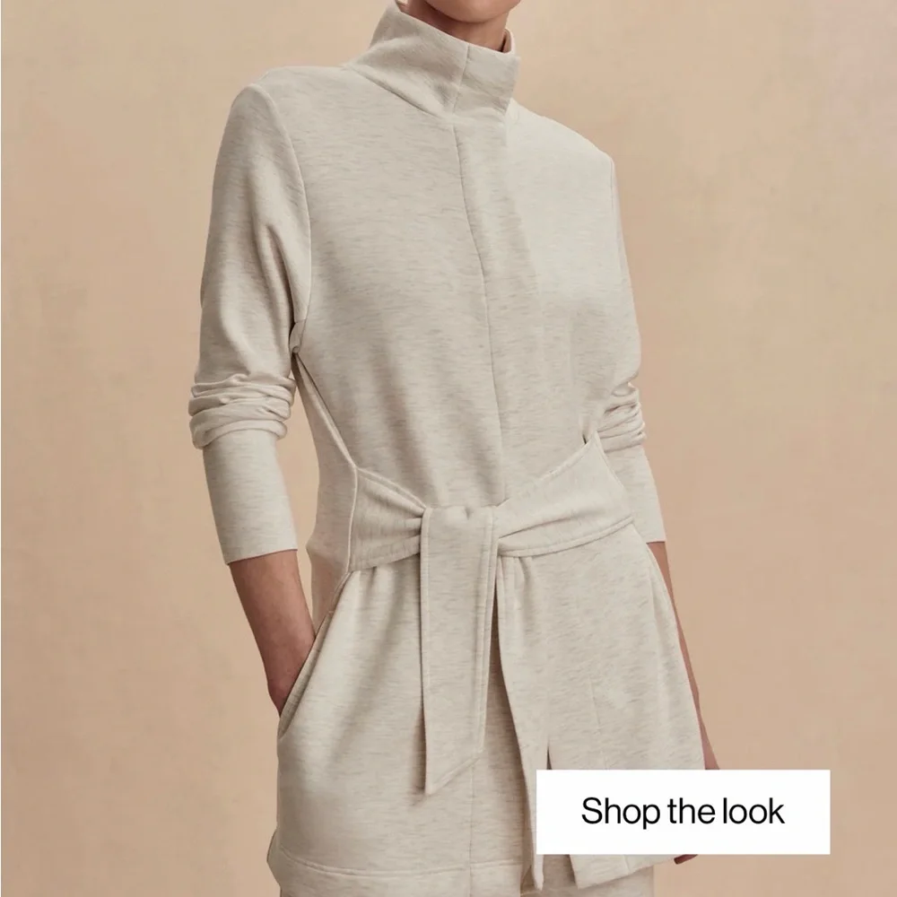 Varley Cream High-Neck Cardigan - Picture 1 of 6